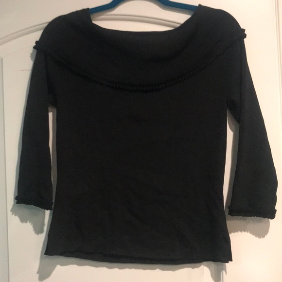 grace dane lewis Tops - NWOT BLACK BOAT NECK SHIRT